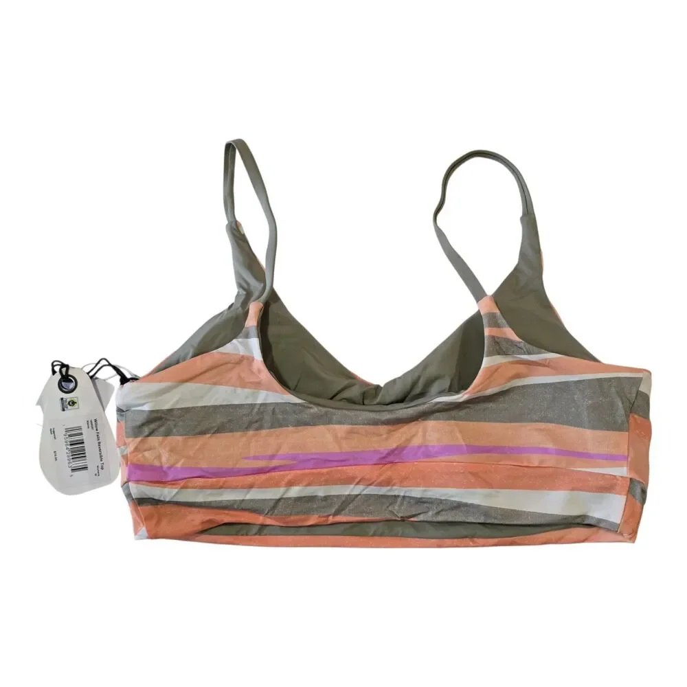 NWT PrAna Women's Size Medium Bikini Top Willow Falls/ Reversible Quick Drying